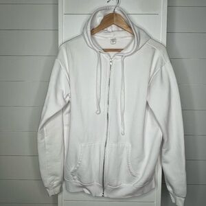 Full Tilt White Zip Up Hoodie Size Small